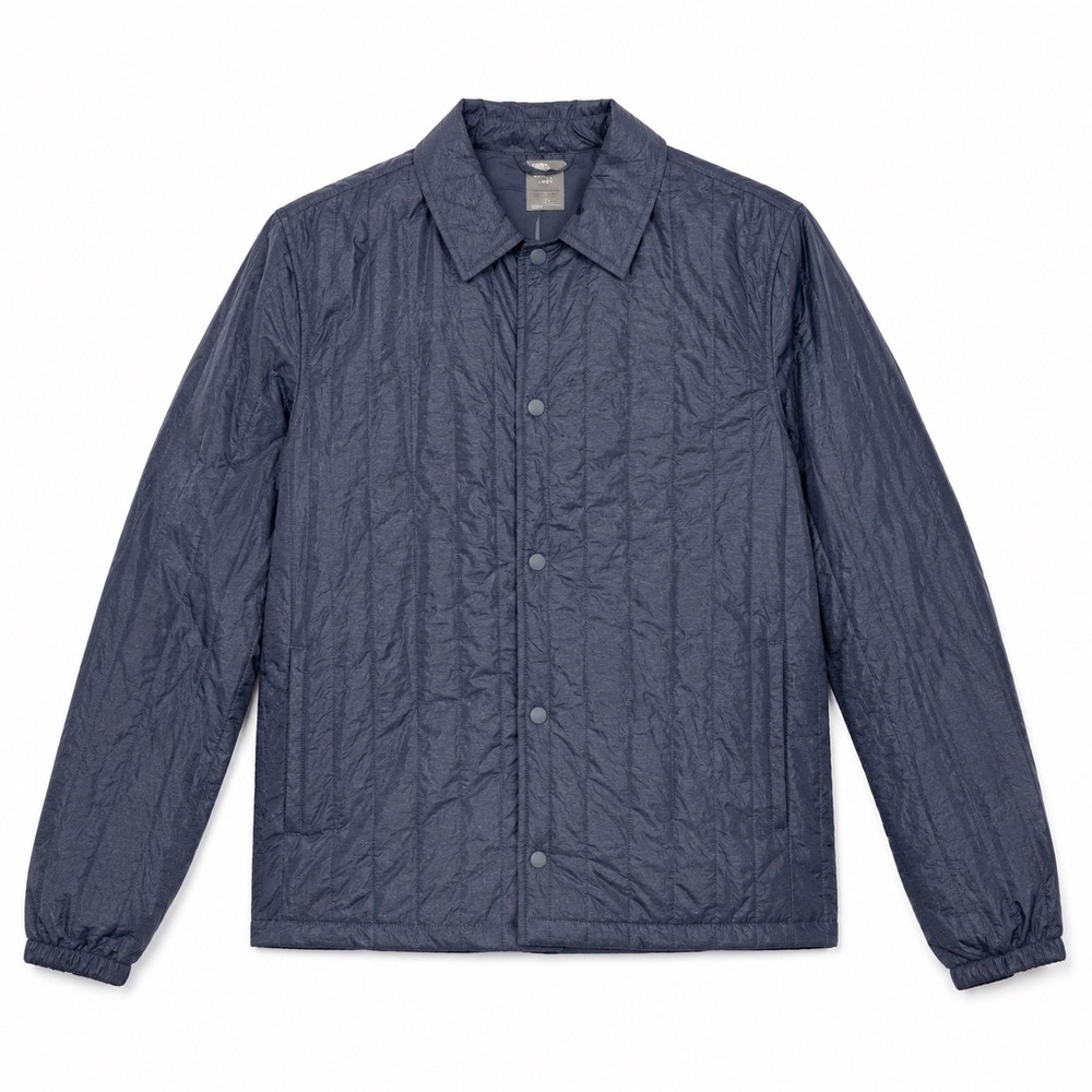 VRST Mens Quilted Shacket Jacket Slate Blue Snap Front Medium‎